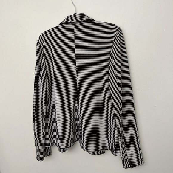 SUNDAYS Anthropologie Striped Open Jersey Blazer Cardigan, Black/White- Size 2 - Picture 8 of 11